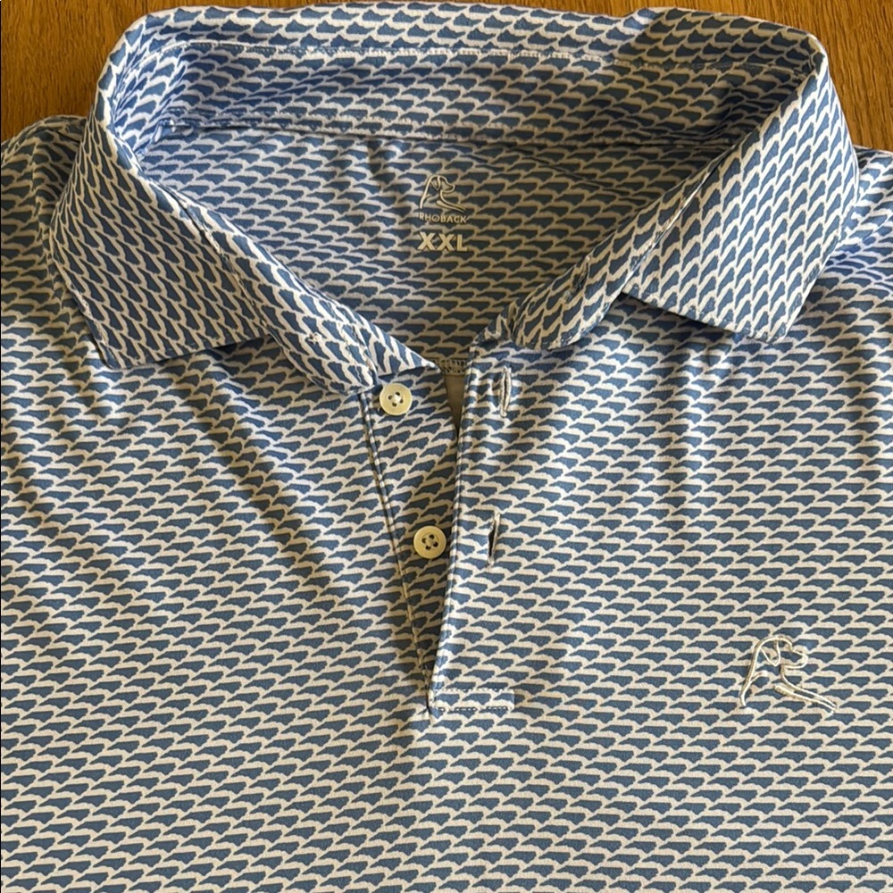 Rhoback Blue Polo Shirt with Classic Design
